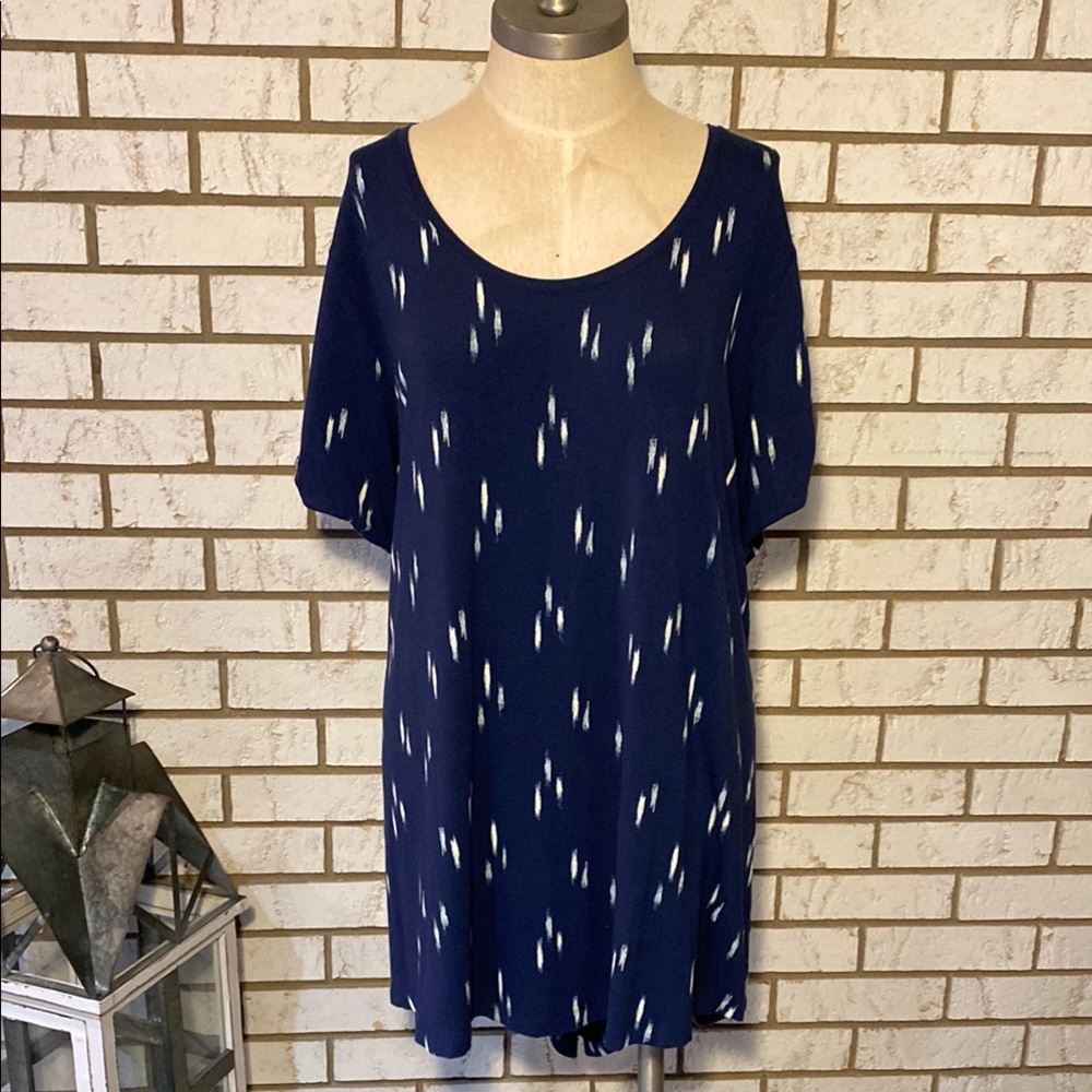 Old Navy Blue Tunic Relaxed Fit Short Sleeve